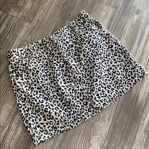 Know One Cares Cheetah Print Denim Skirt